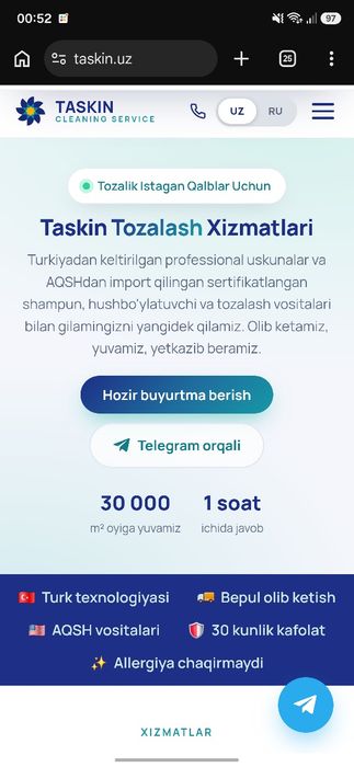 WebSite yasash xizmati 2026