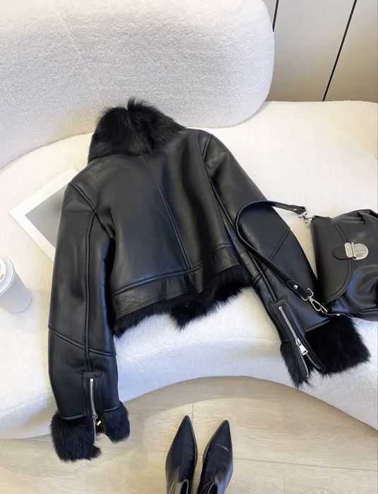 продам дубленку черную