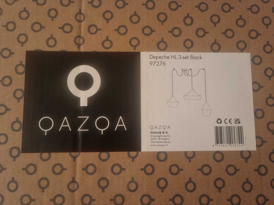 Комплект от 3 скандинавски висящи лампи , черни със злато.