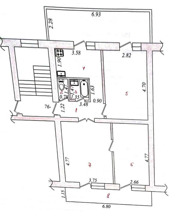 Продам 3 ком Чирчик 77 серия 85 кв №Ш64