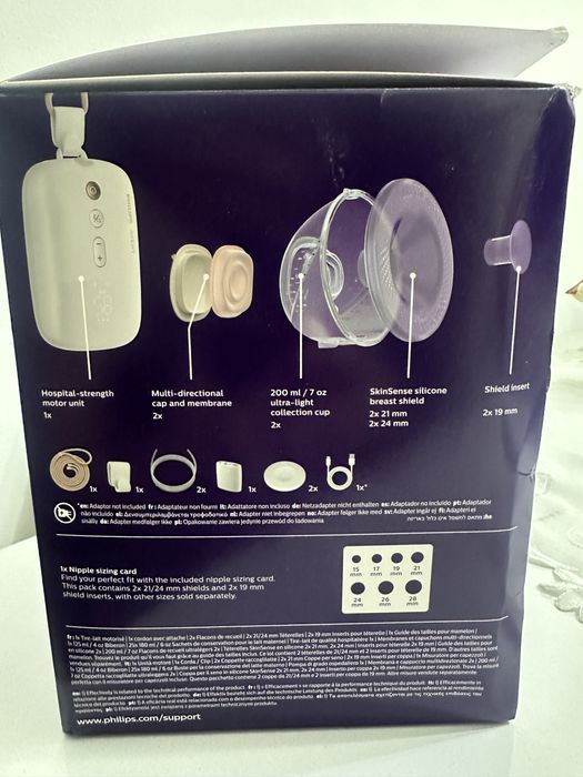 Pompa de sân electrică dublă Philips Avent Hands-Free – Nouă, Sigilată