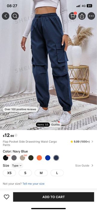 Pantaloni cargo bleumarin