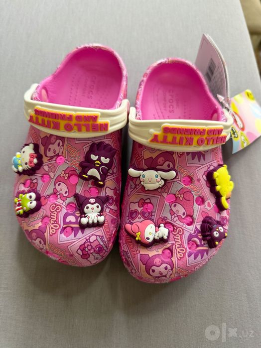 Скидки!!Яркие, красивые кроксы crocs Hello Kitty для девочек