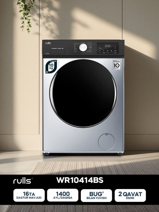 Kir yuvish mashinasi rulls garantiya  ustanovka bor dastavka tekn