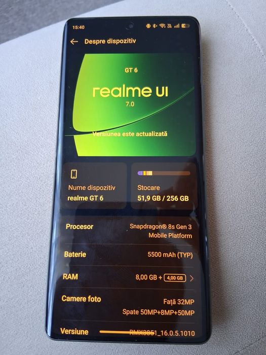 Vând/schimb Realme GT6 256/8 GB (telefon+-diferenta)