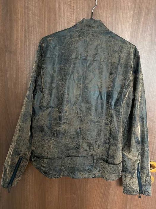 G-Star distressed leather biker jacket, M