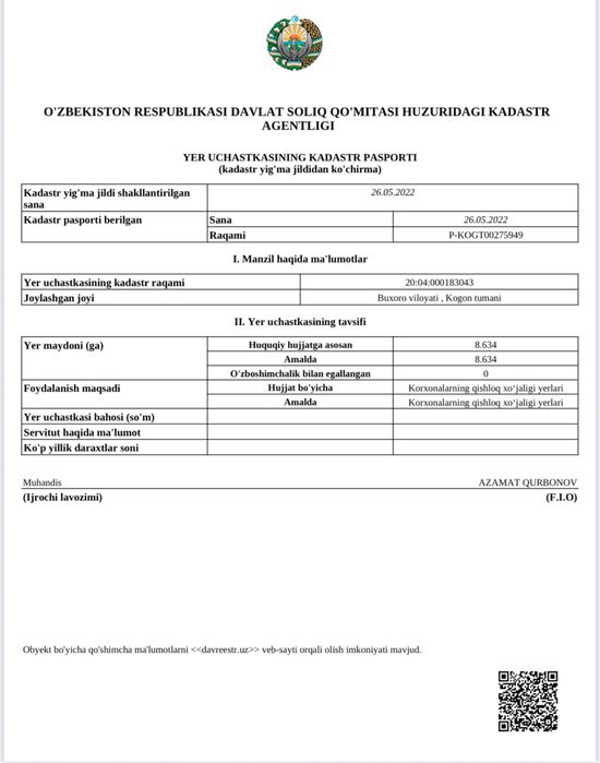 8,7 гектар бог сотилади