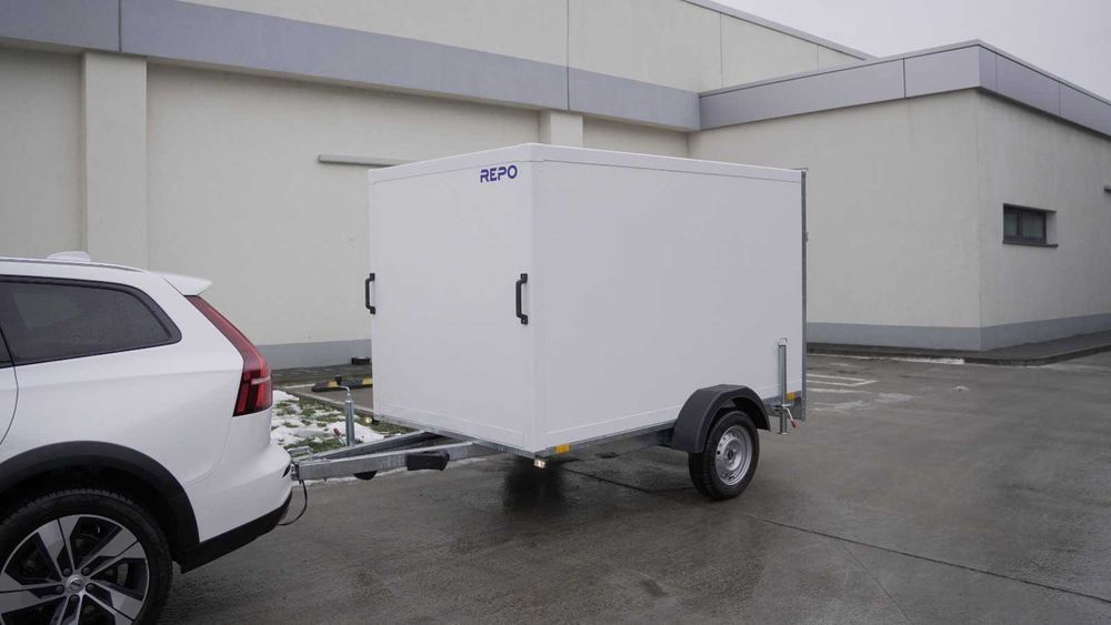 Remorca furgon carosata, usa rampa 750kg, RAR inclus, nr rosii incluse