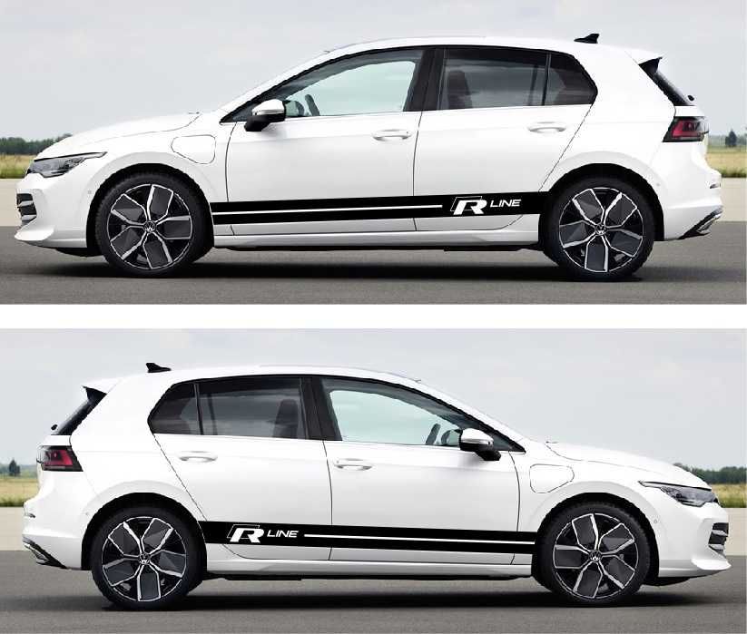 Stickere autocolante dungi sport Skoda VRS, Volkswagen VW R LINE, GTI