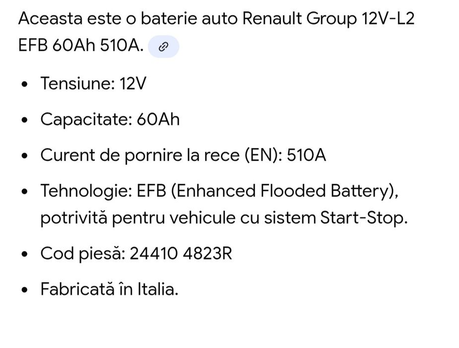 Baterie Renault Group Start-Stop