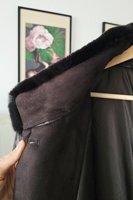 Cojoc de iarnă cu blană naturala - Madame Briolette  XXL
