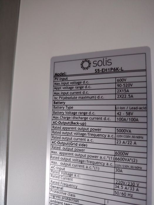 Solis S5 Invertor 6kw, on-grid, off-grid, hybrid