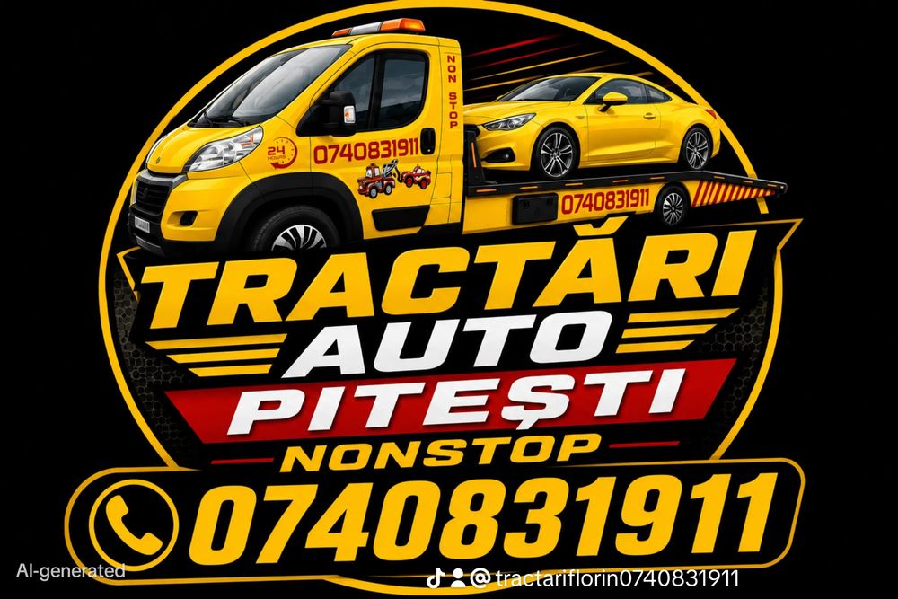 Tractari auto O74O831911 platformă moto, motociclete,vulcanizare,Pitesti,A1NON STOP