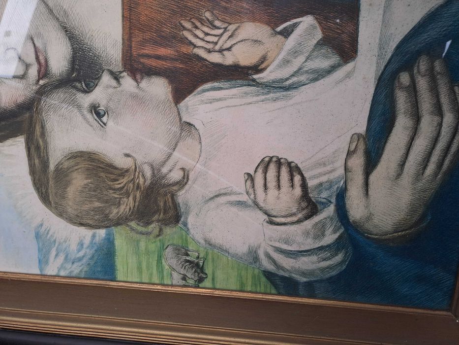 tablou desen creion tus pe carton gros 58/70 cm semnat