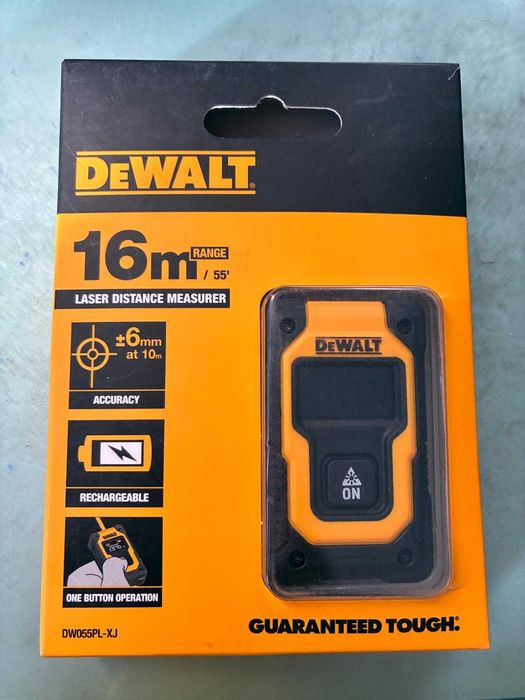 Telemetru digital cu laser, raza de lucru 15 m, DeWalt DW055PL-XJ