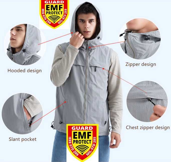 RF EMF EMR WiFi 5G Екраниран Суичър Качулка Електромагнитна Защита ЕМП