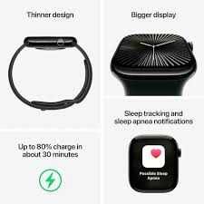 Apple Watch 10 GPS, Jet Black Aluminum Case 42 мм, Black Sport Band