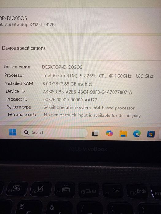 Laptop asus i5-8265