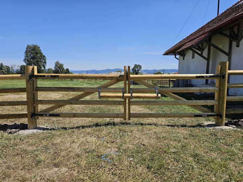 Gard din lemn rotund tip Ranch Premium