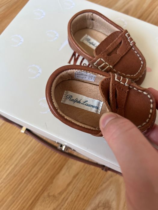 Бебешки буйки Ralph Lauren естествена кожа size 16/7.5 см кожени лоуфъри за бебето