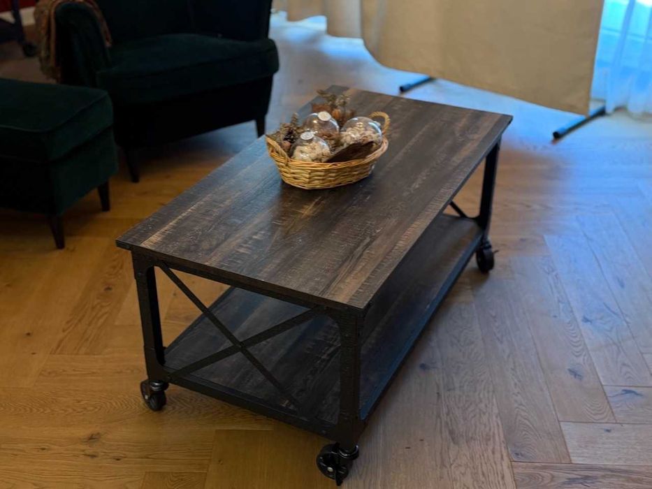 Masuta de cafea mobila cu roti 360 Steel River