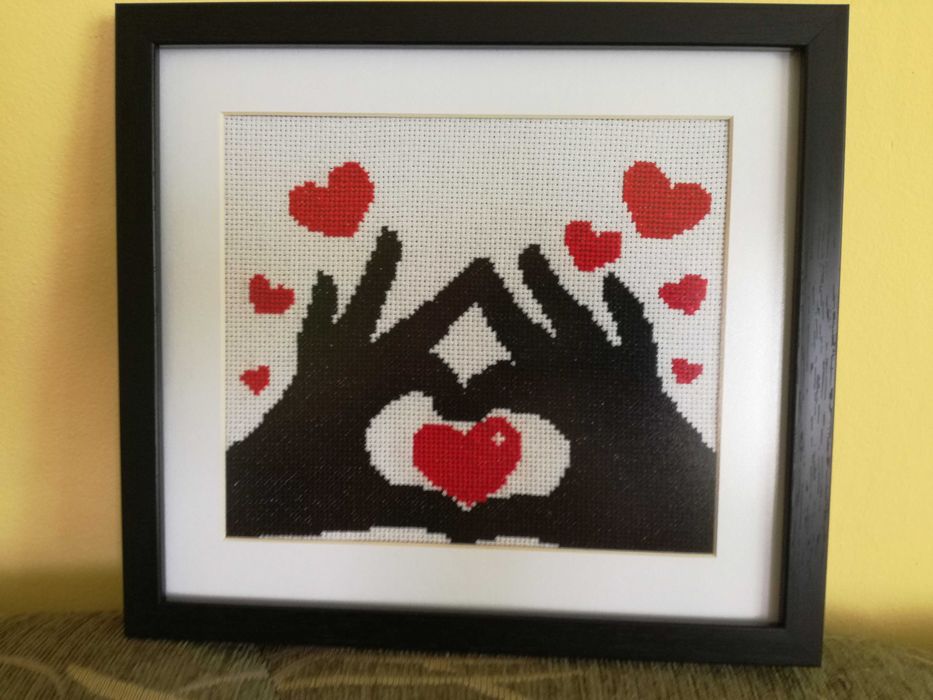 Свети Валентин.  Ръчно изработена картина - гоблен.