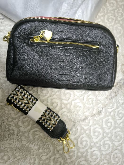 Сумка черная натуральная кожа