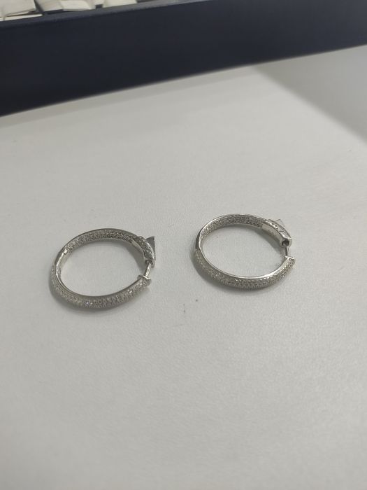 Серьги Конго из серебра с фианитом