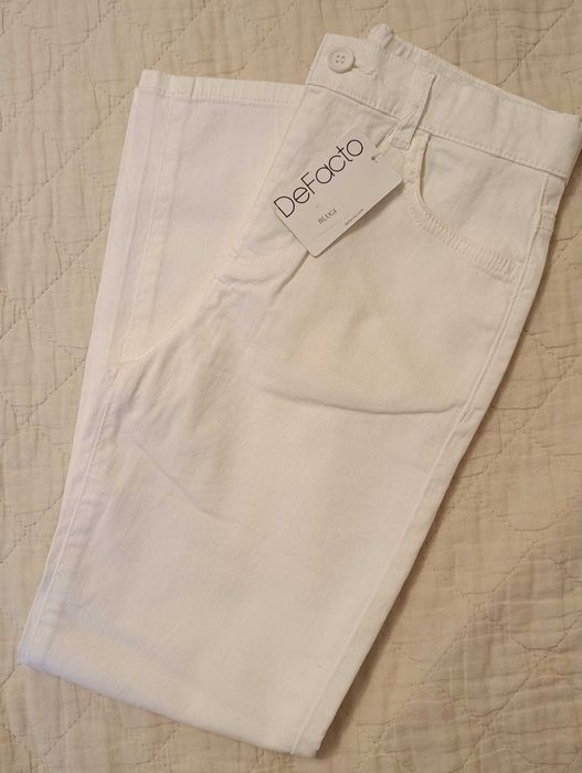 Pantaloni-blugi pentru băieți, culoare albă, vârstă 8-9ani