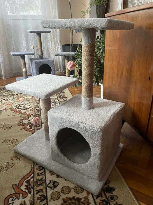 Катерушка-драскалка за котка с къщичка-ПРОМО ДОСТАВКА 4 ЕВРО