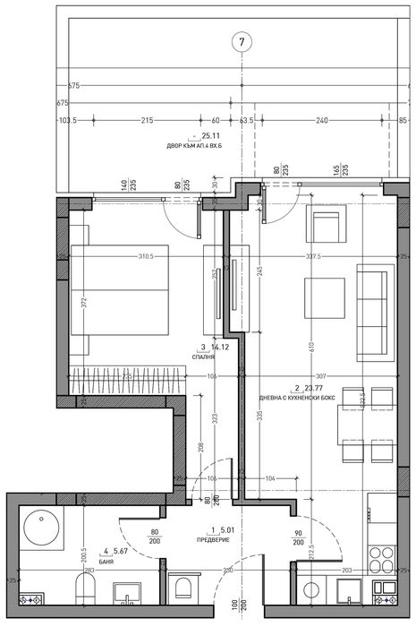 Двустаен апартамент в ж.к. Малинова долина