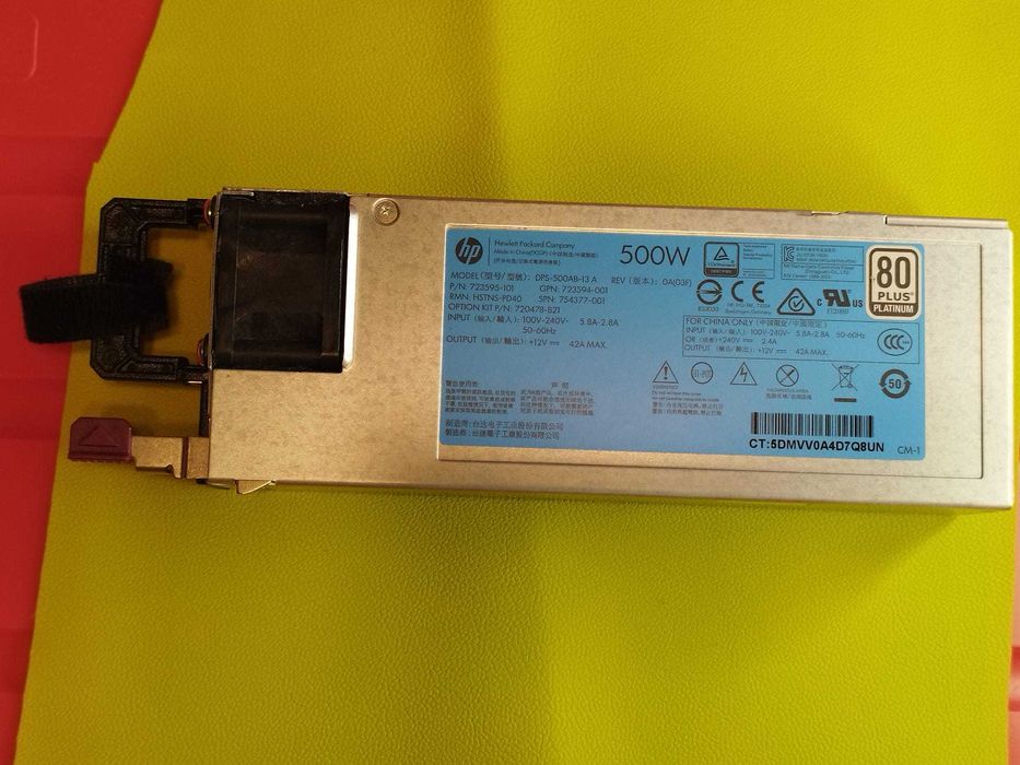 Sursă HPE ProLiant 500W Flex Slot Platinum, cod 723595-101 (Gen9)