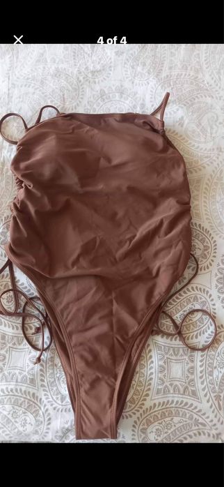 Дамски цял бански цвят каки