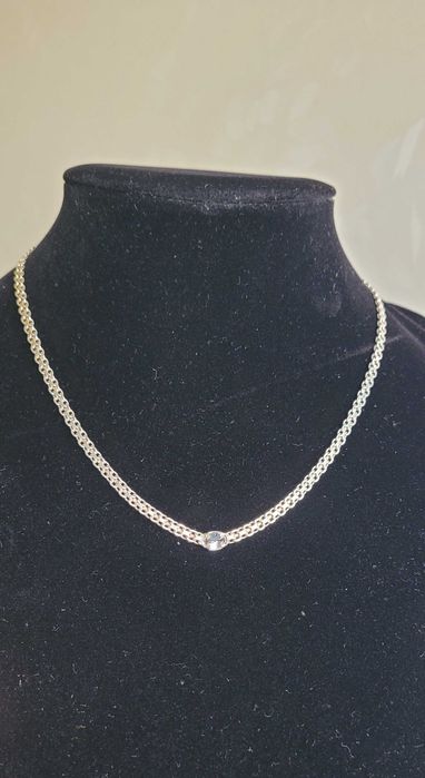 Colier Bismarck din argint cu zirconiu fațetat