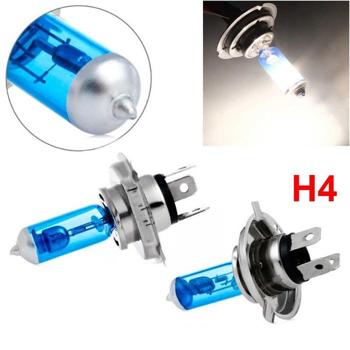 Халогенни крушки с Ксенон ефект 12V, H4, 55W - 2 брoя.