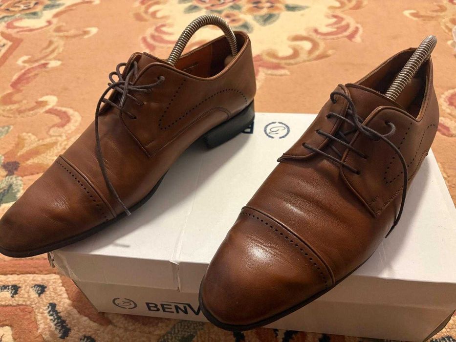 Pantofi derby bărbați Benvenuti maro din piele, 40