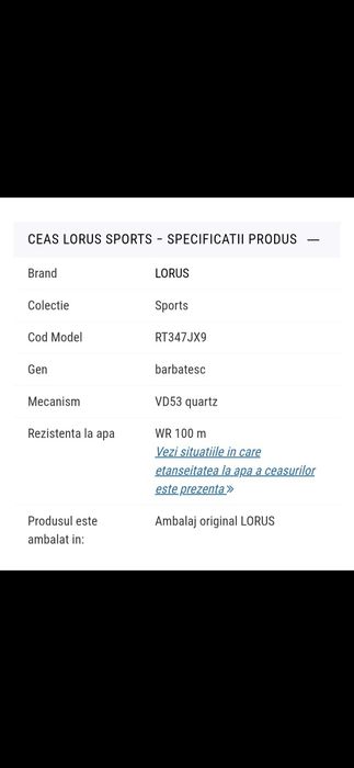 De vânzare ceas Lorus 43mm NOU la cutie