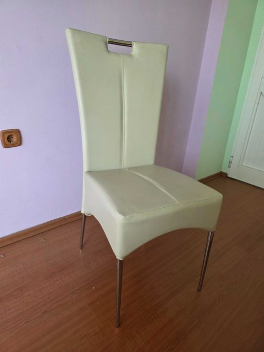 Комплект луксозна стъклена маса с 8 стола