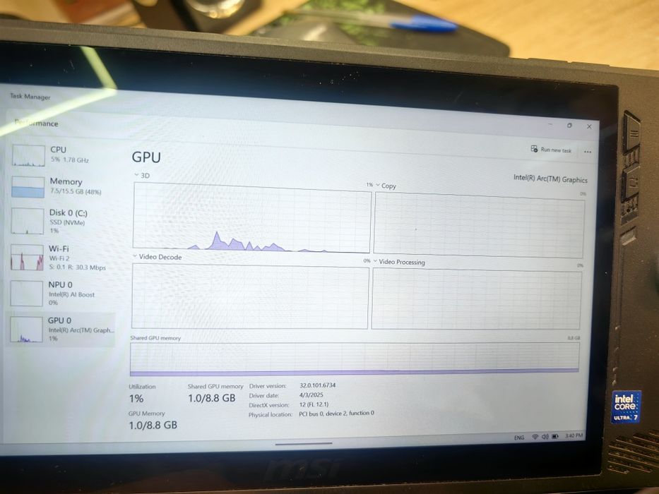 Хб! MSI Claw A1M перфектна + ГАРАНЦИЯ