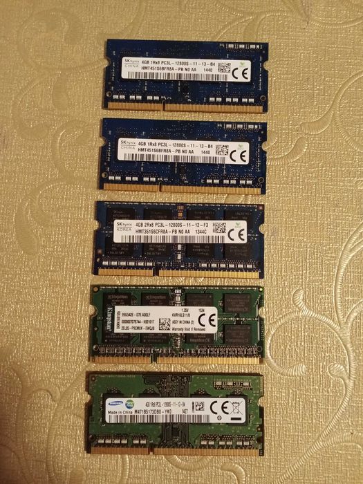 DDR3L 4Gb - 1Rx8 PC3L-12800S (1600MHz) (Voltaj 1,35V) + altele