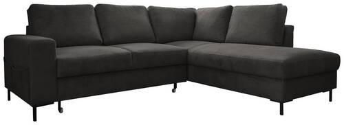 NOU Coltar L, negru, extensibil, 240/200cm