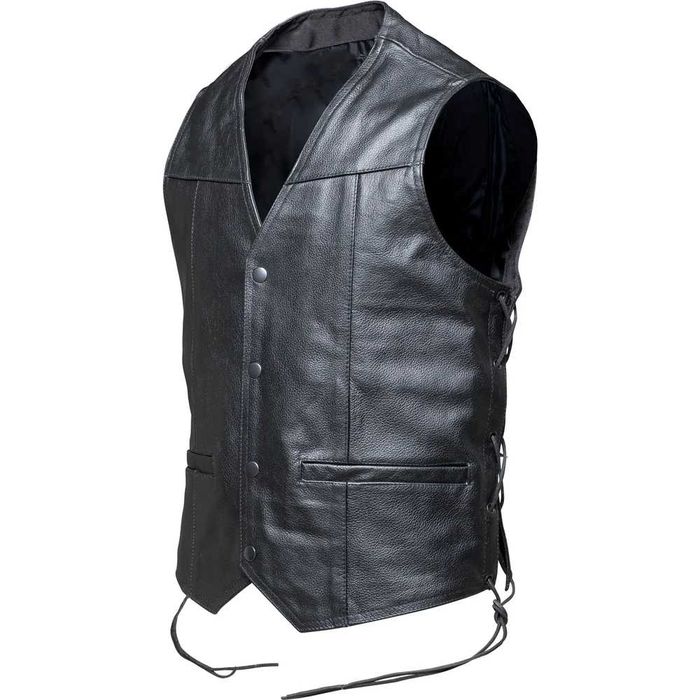 Vesta moto Noua din piele de vaca Black Rocker