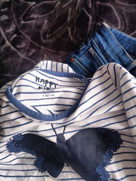 Blugi dublati HM 6-7ani si bluza
