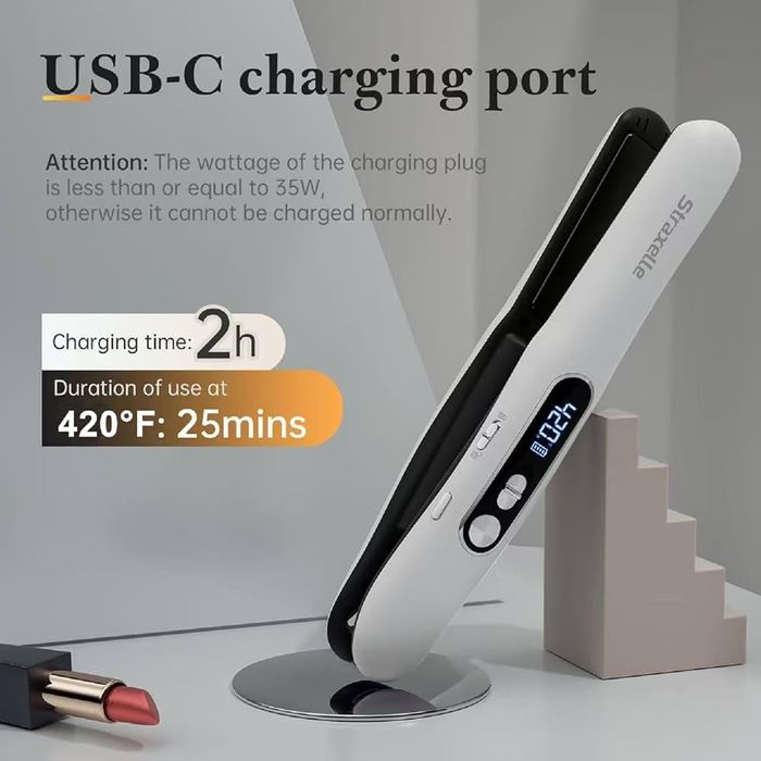 Мини преса за коса 2в1 безжична преса за коса