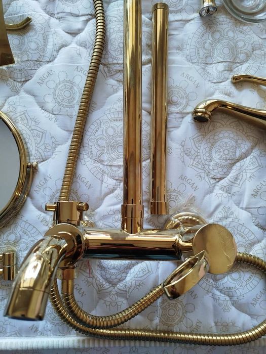 Ретро душ смесител старо злато