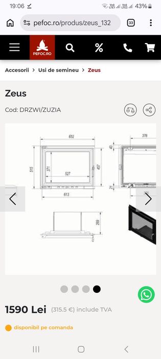Ușe șemineu Zeus de la pe foc. Ro