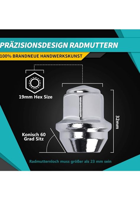 Set 20 piulite M12 x 1.5 roti ford (negre și cromate)