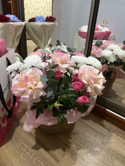 Цветы в корзинке