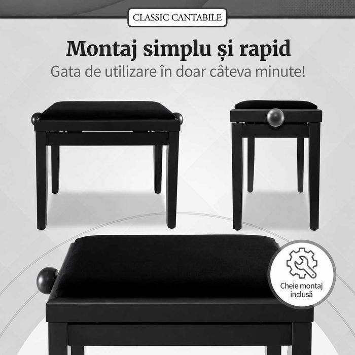 Scaun Pian Classic Cantabile Nuc Inchis Mat