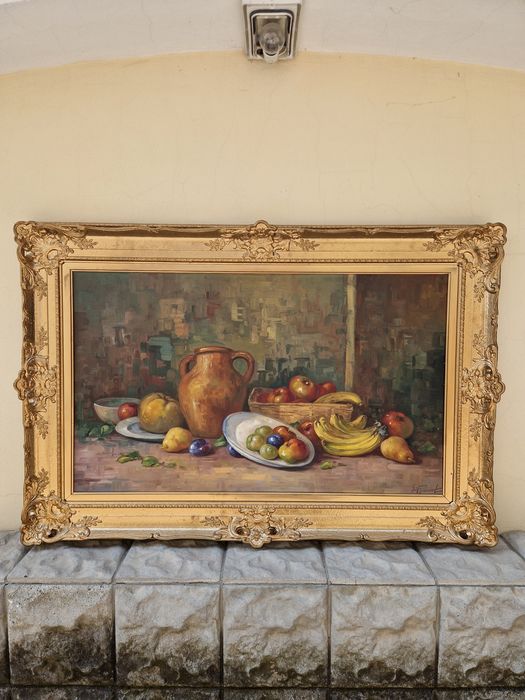 Изключителна огромна антикварна авторска майсторска картина